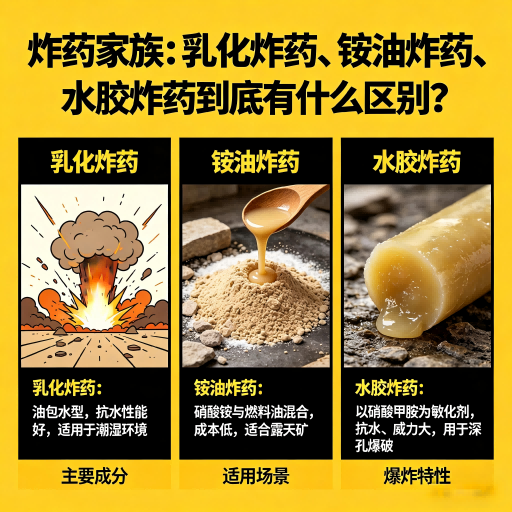 芜湖炸药家族：乳化炸药、铵油炸药、水胶炸药到底有什么区别？